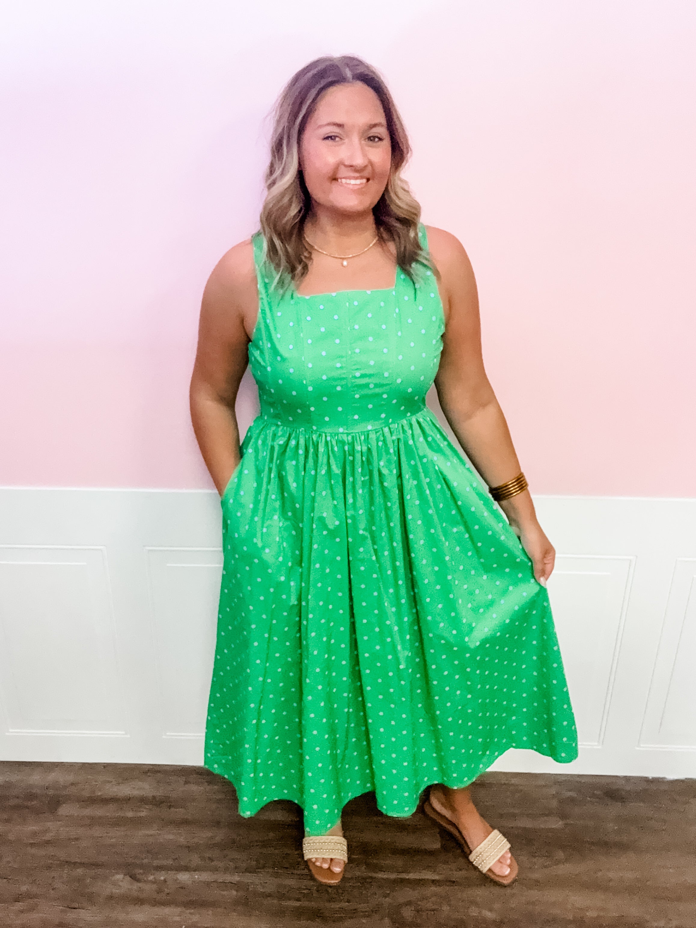 The Lucky Charm Polka Dot Maxi Dress - Just a Small Town Girl