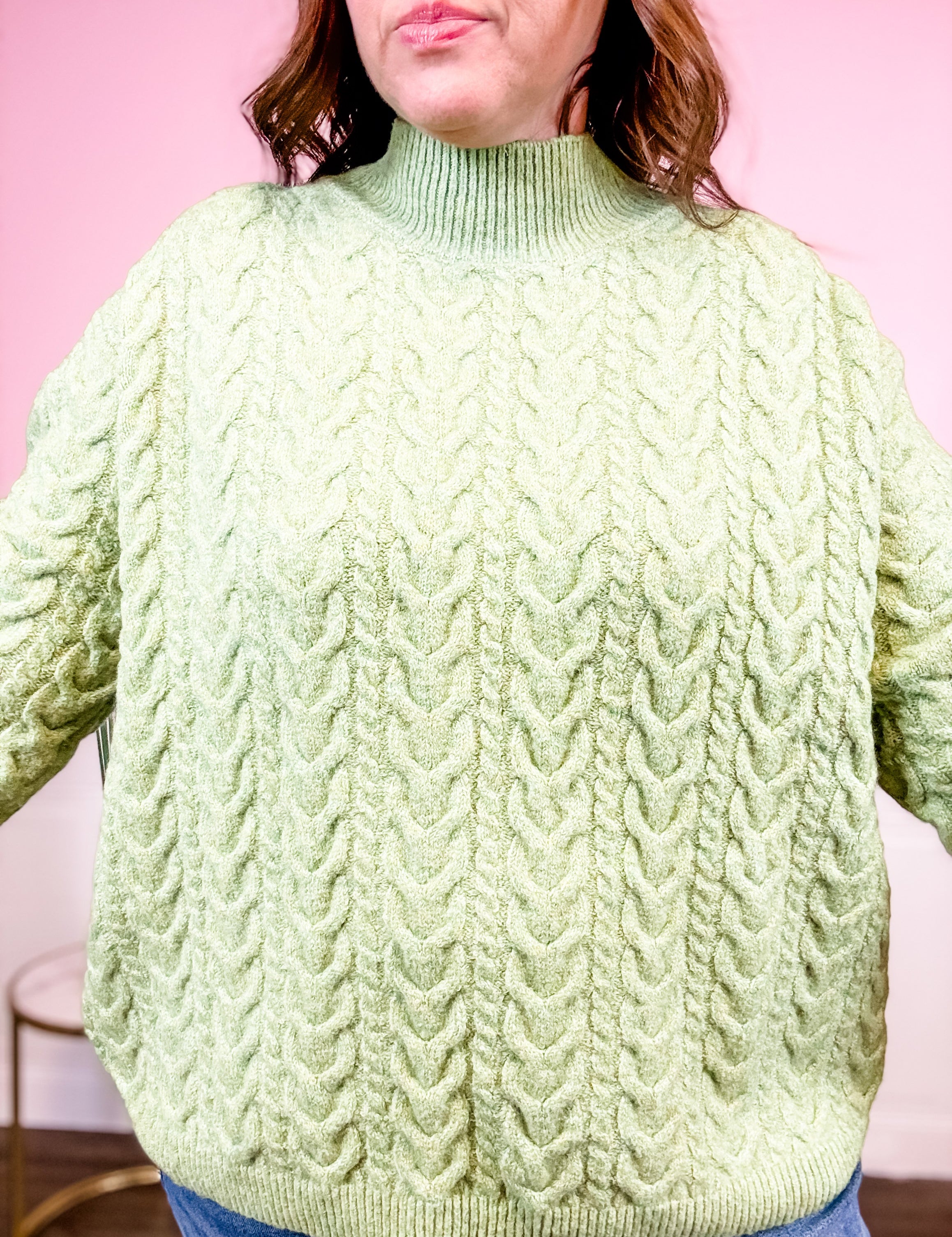 The Matcha Cable Knit - Just a Small Town Girl
