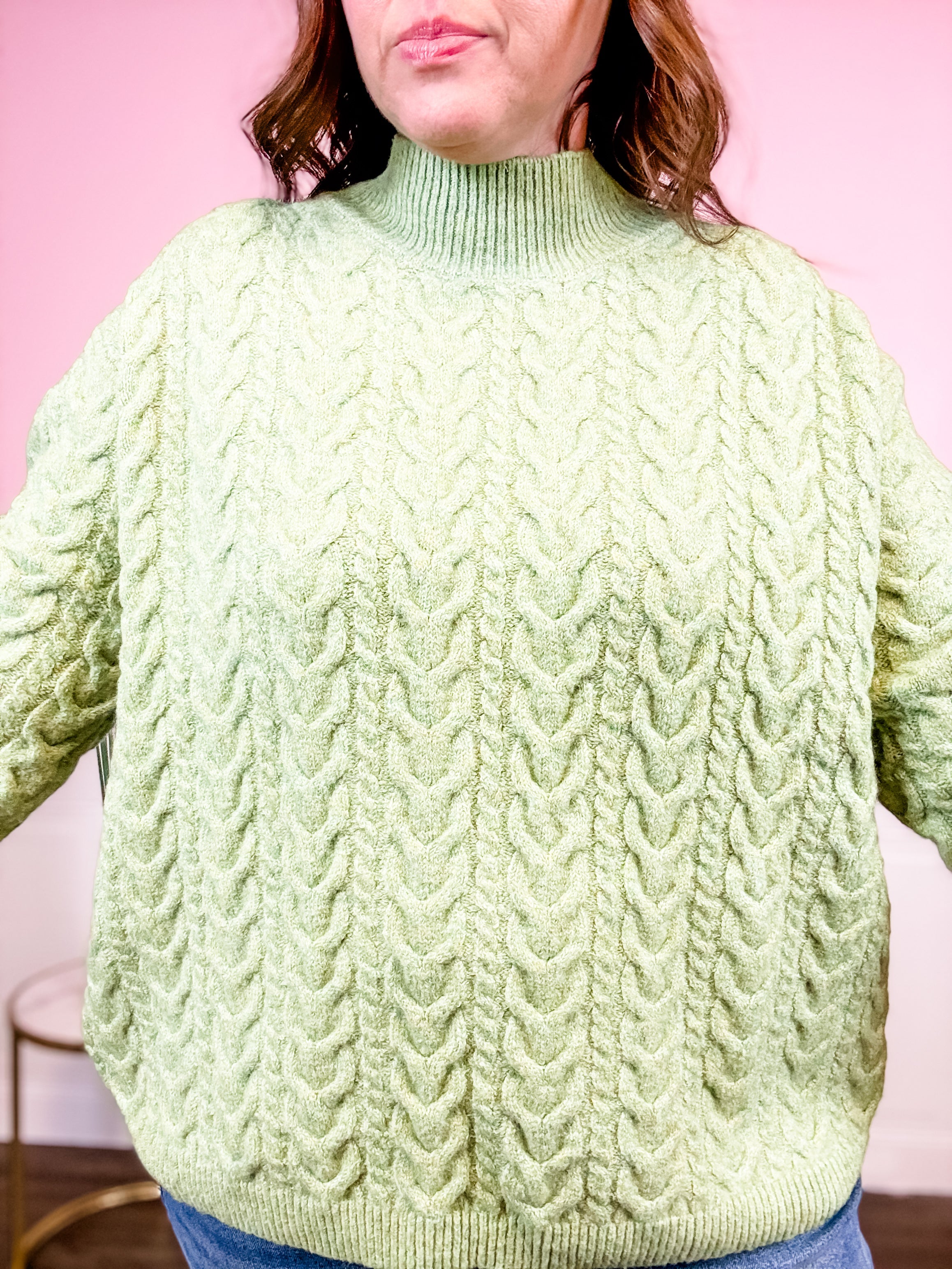 The Matcha Cable Knit - Just a Small Town Girl