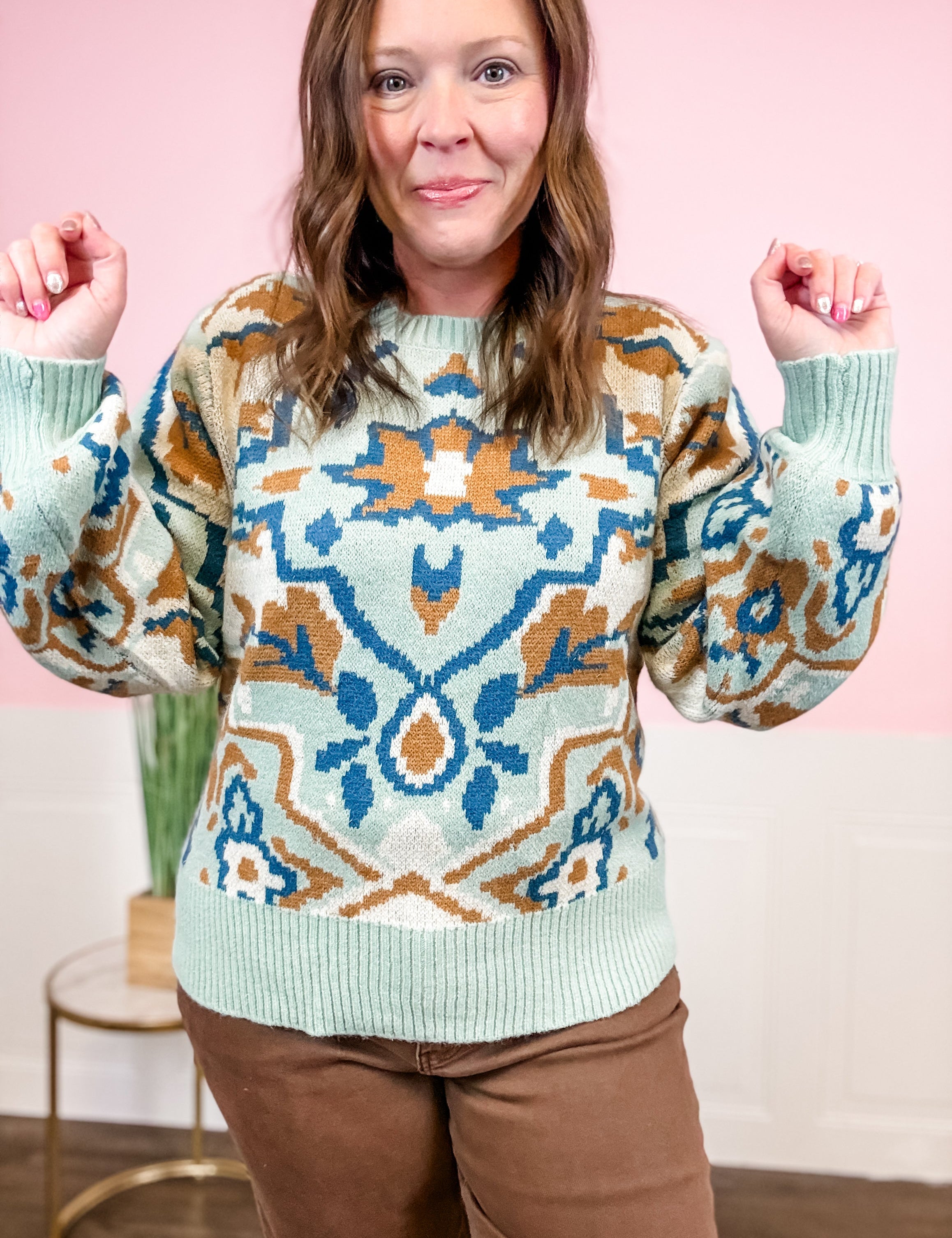 The Mosaic Medallion Sweater - Just a Small Town Girl