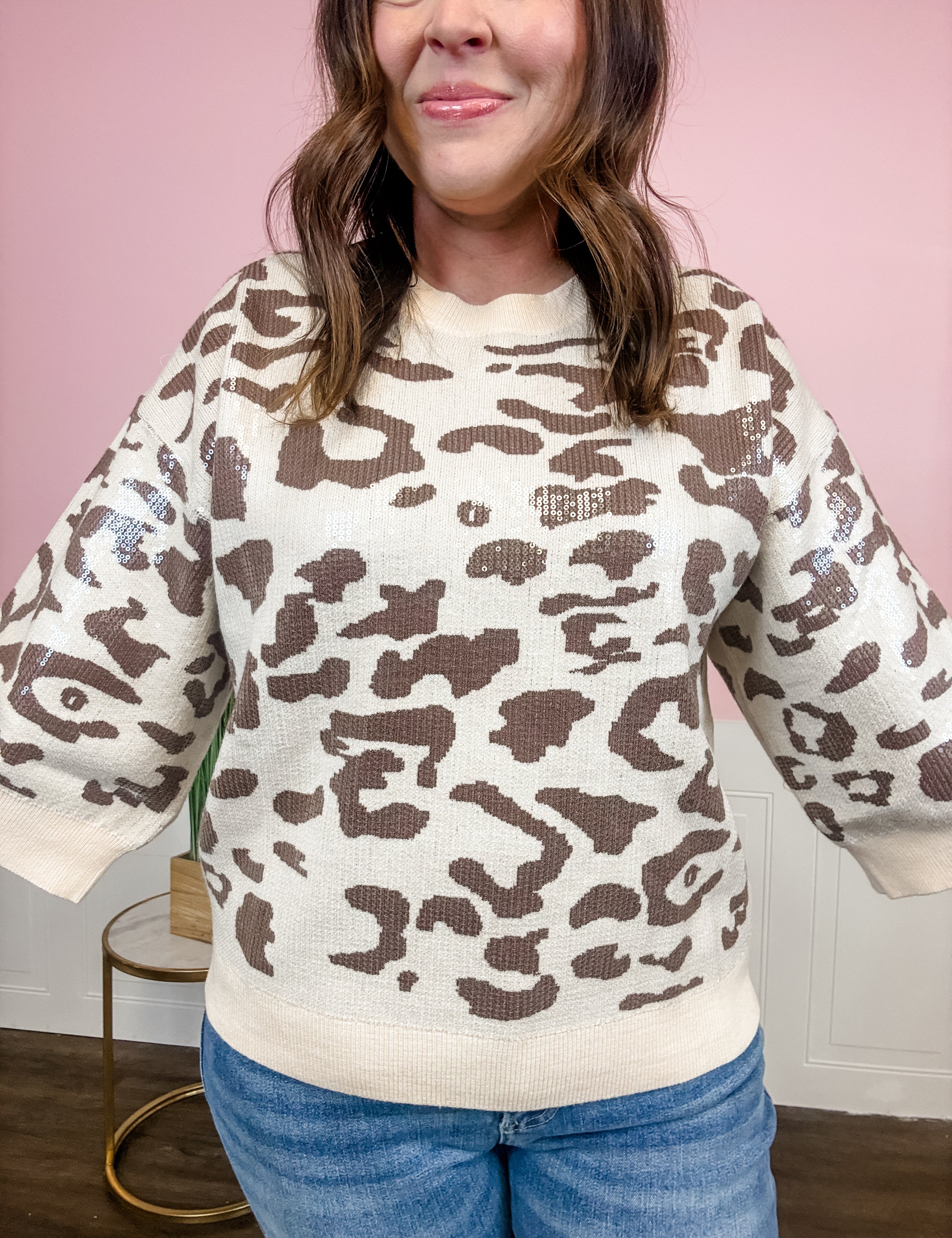 The Sparkle Leopard Sweater - Just a Small Town Girl
