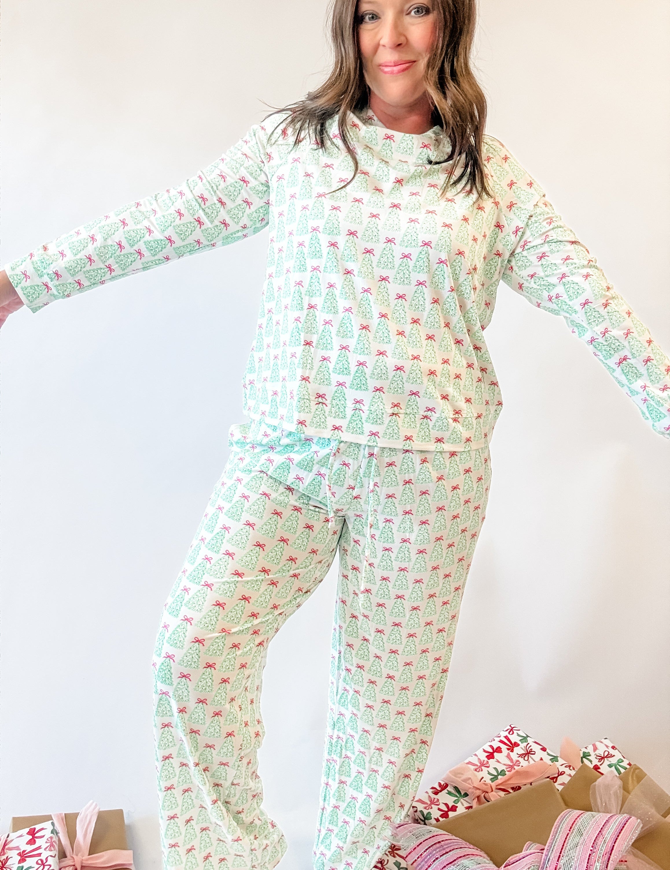 Tied Up in Christmas Pajama Set - Just a Small Town Girl