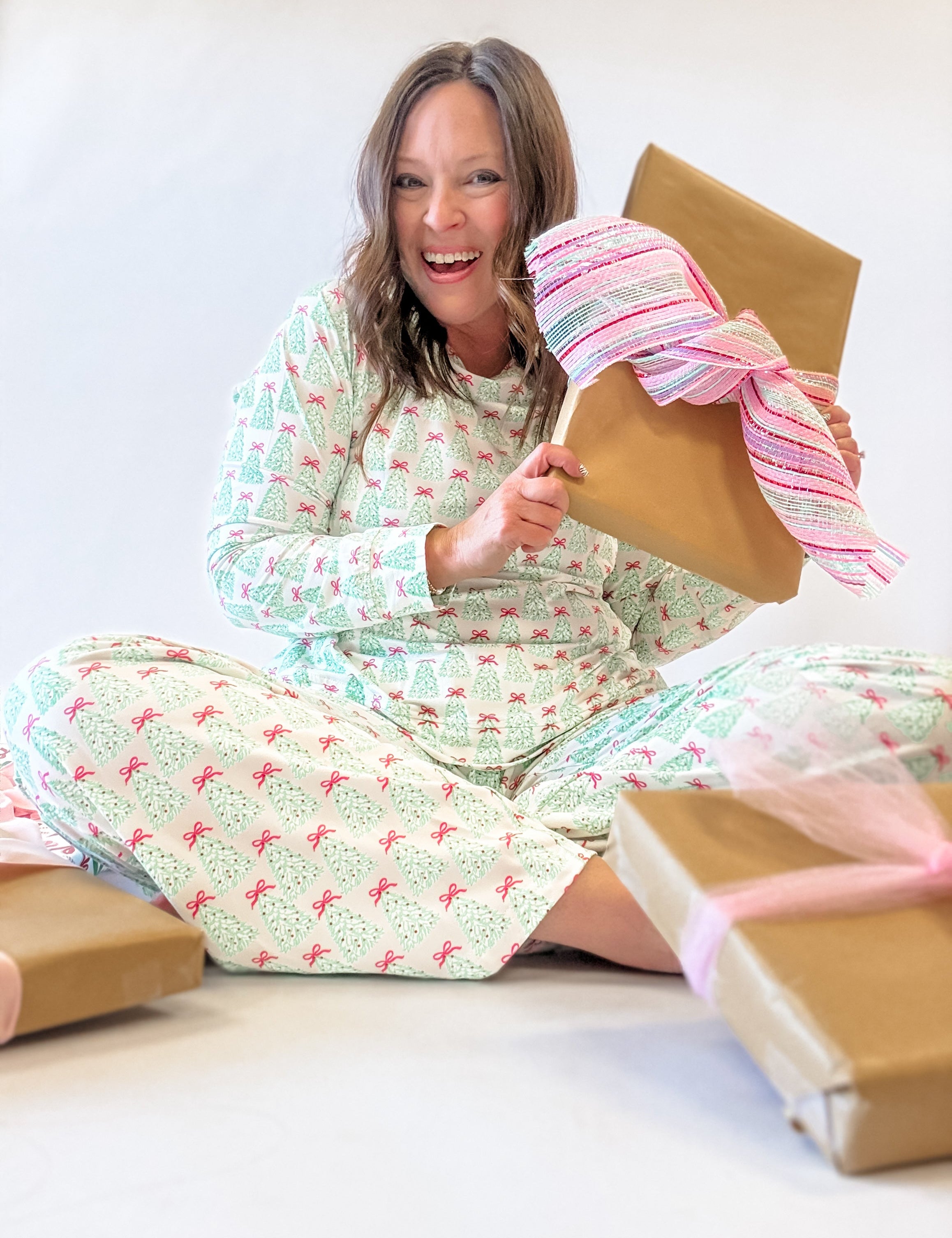 Tied Up in Christmas Pajama Set - Just a Small Town Girl
