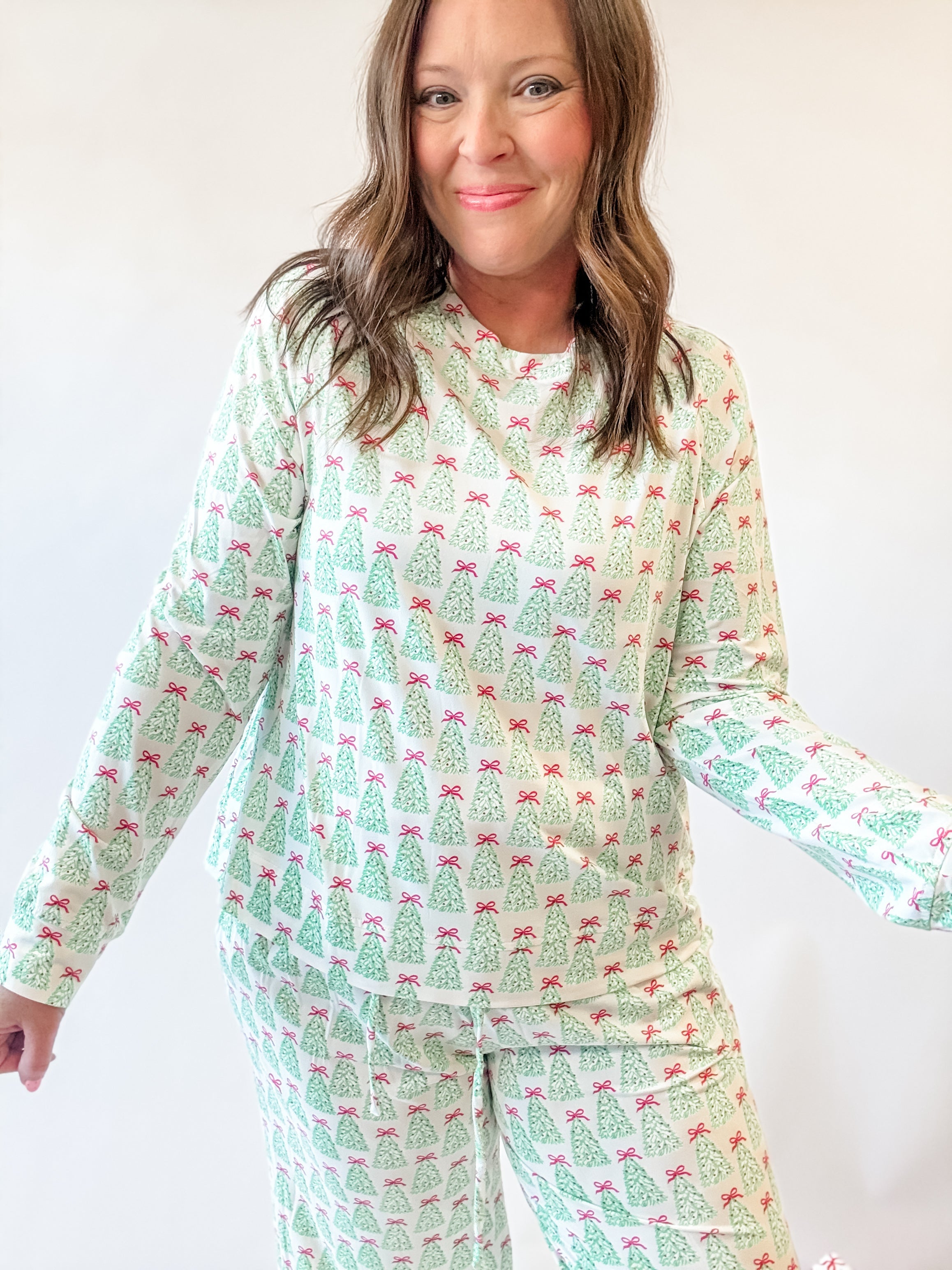 Tied Up in Christmas Pajama Set - Just a Small Town Girl