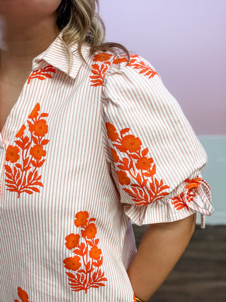 Tiger Bloom Stripe Dress - Just a Small Town Girl