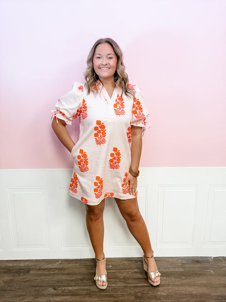 Tiger Bloom Stripe Dress - Just a Small Town Girl