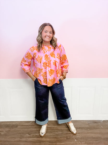 Tiger Blossom Peplum Top - Just a Small Town Girl