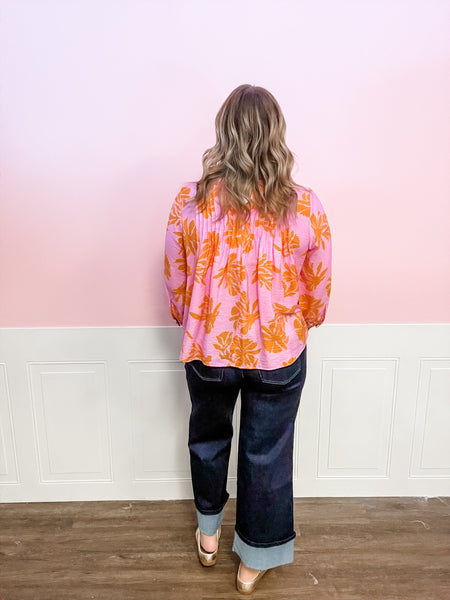 Tiger Blossom Peplum Top - Just a Small Town Girl