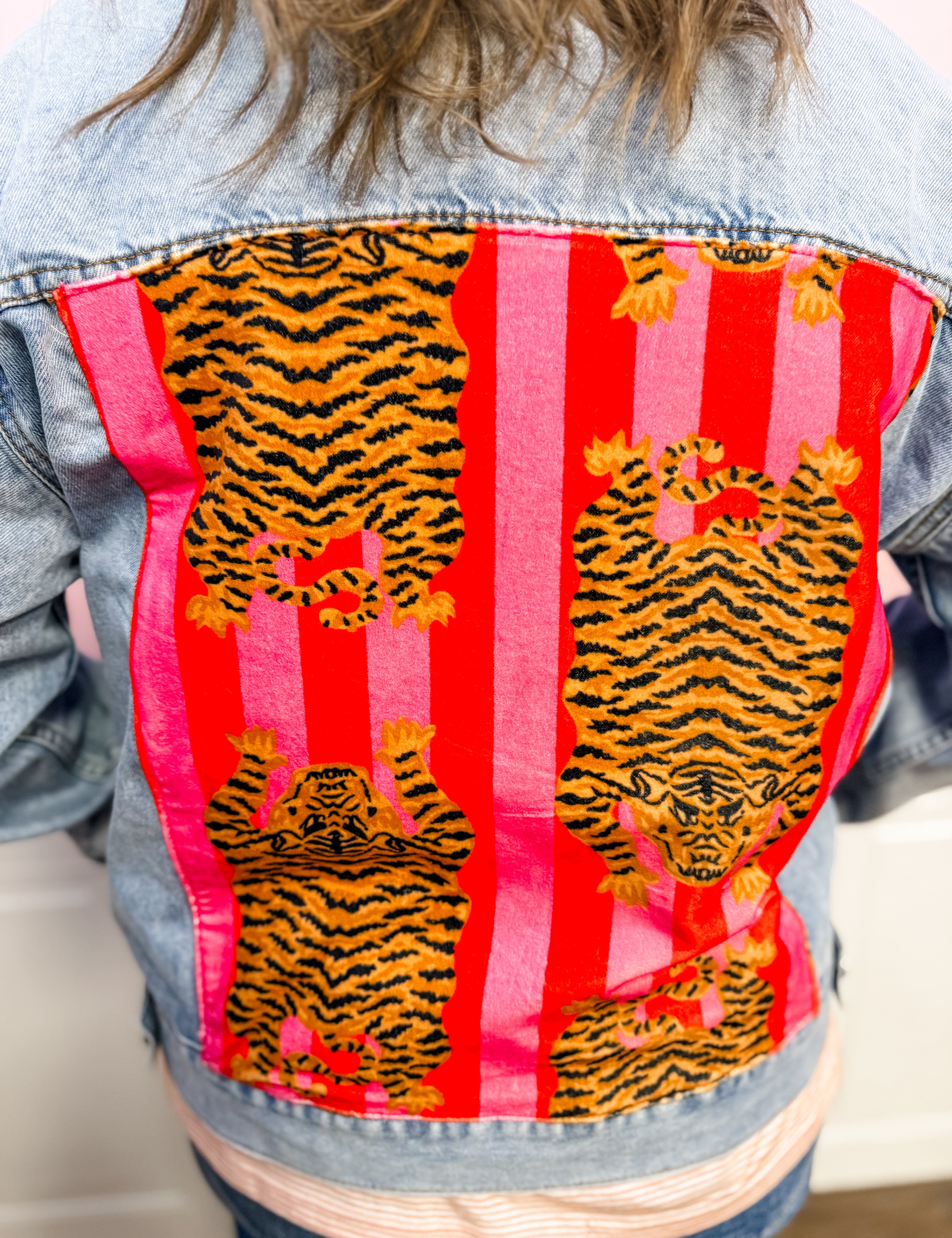 Tiger Spirit Patch Denim Jacket - Just a Small Town Girl