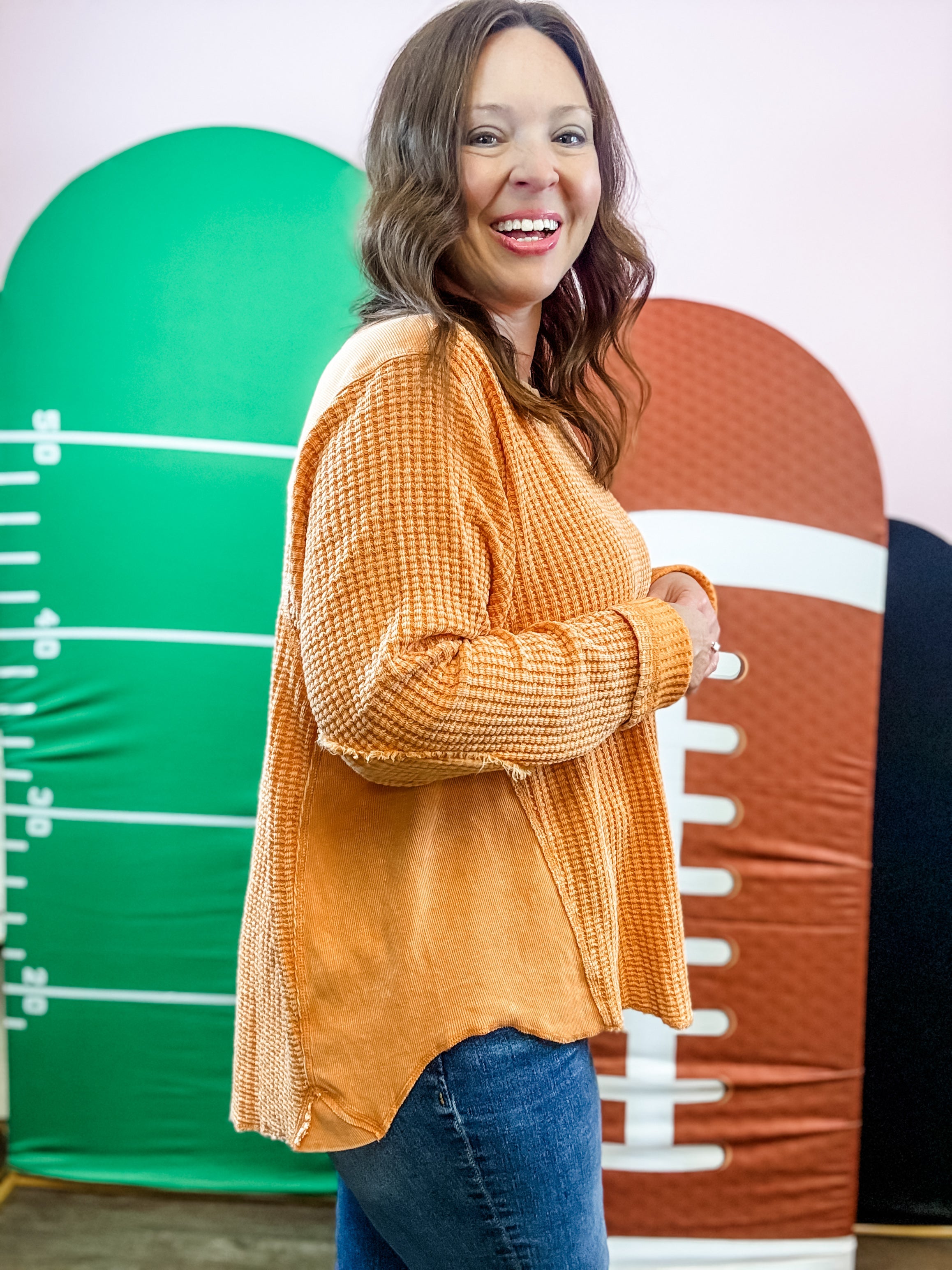 Tiger Tailgate Waffle Top - Just a Small Town Girl
