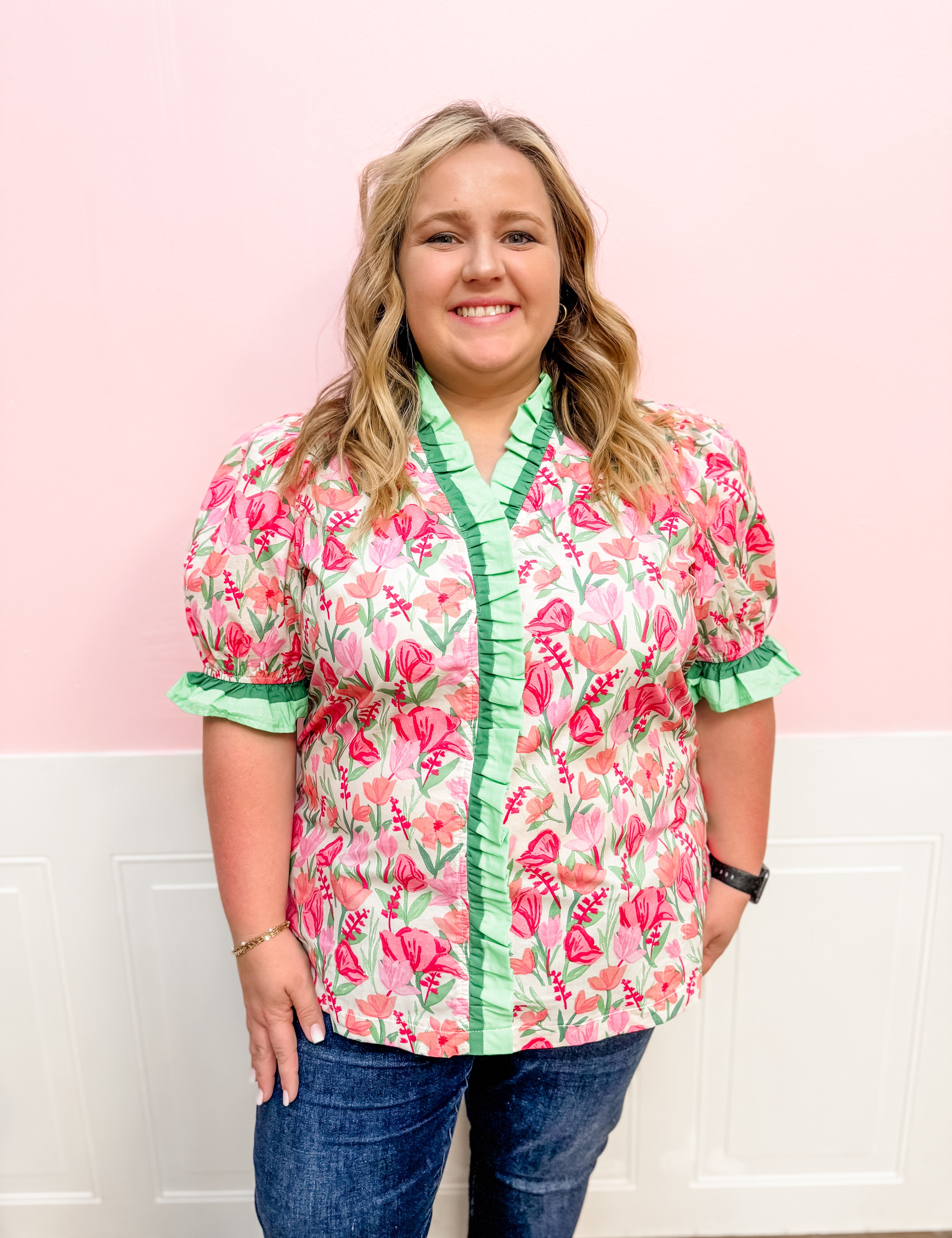Tulip Market Bliss Top: Plus Size - Just a Small Town Girl