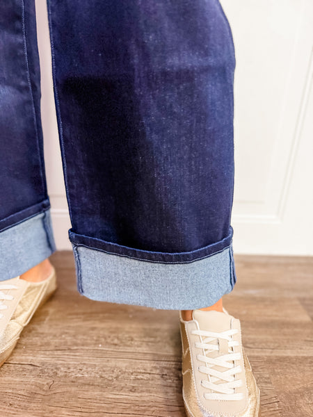 Vervet High Rise Slant Pocket Cuffed Wide Leg Jean - Just a Small Town Girl