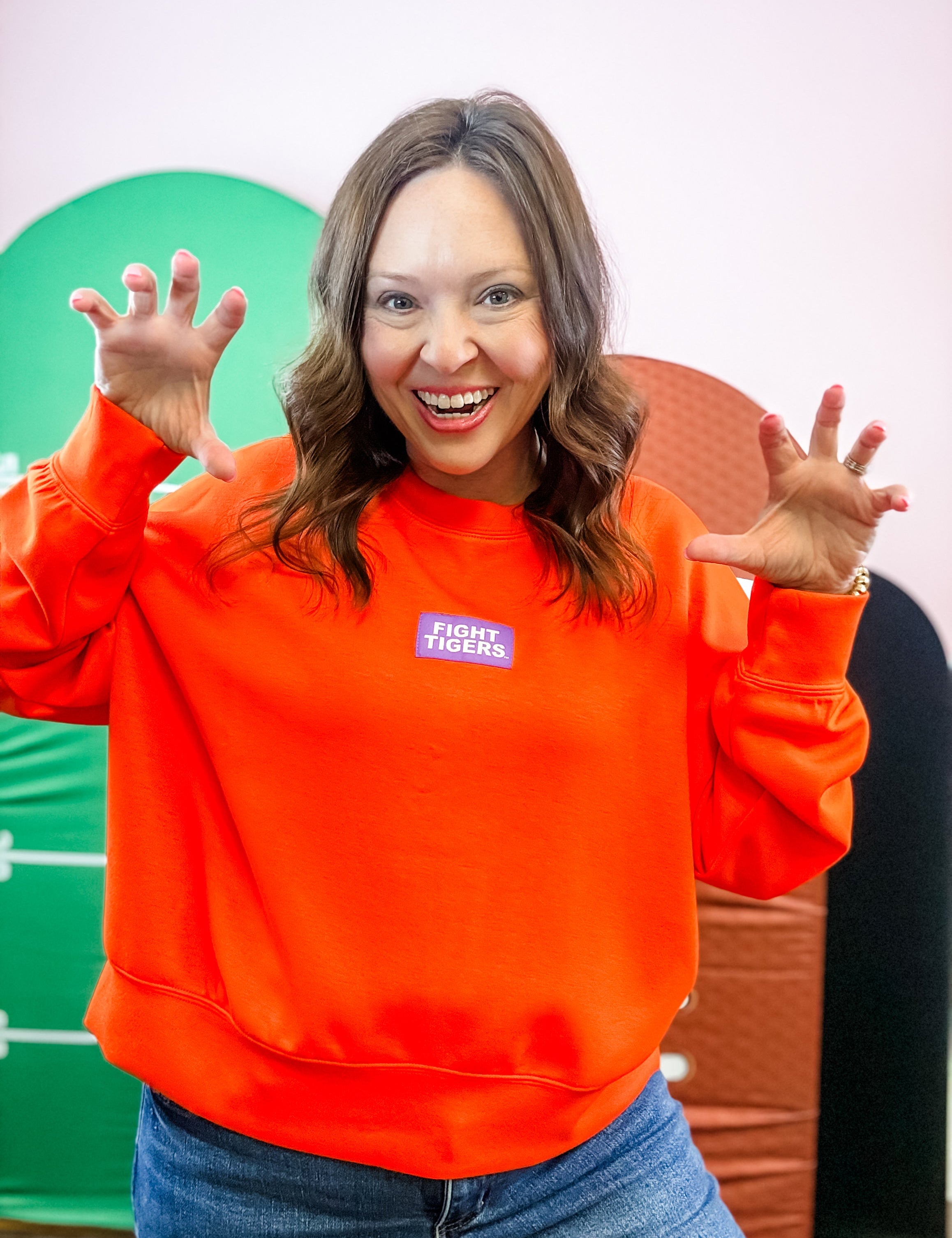 Victory Orange Game Day Crewneck - Just a Small Town Girl