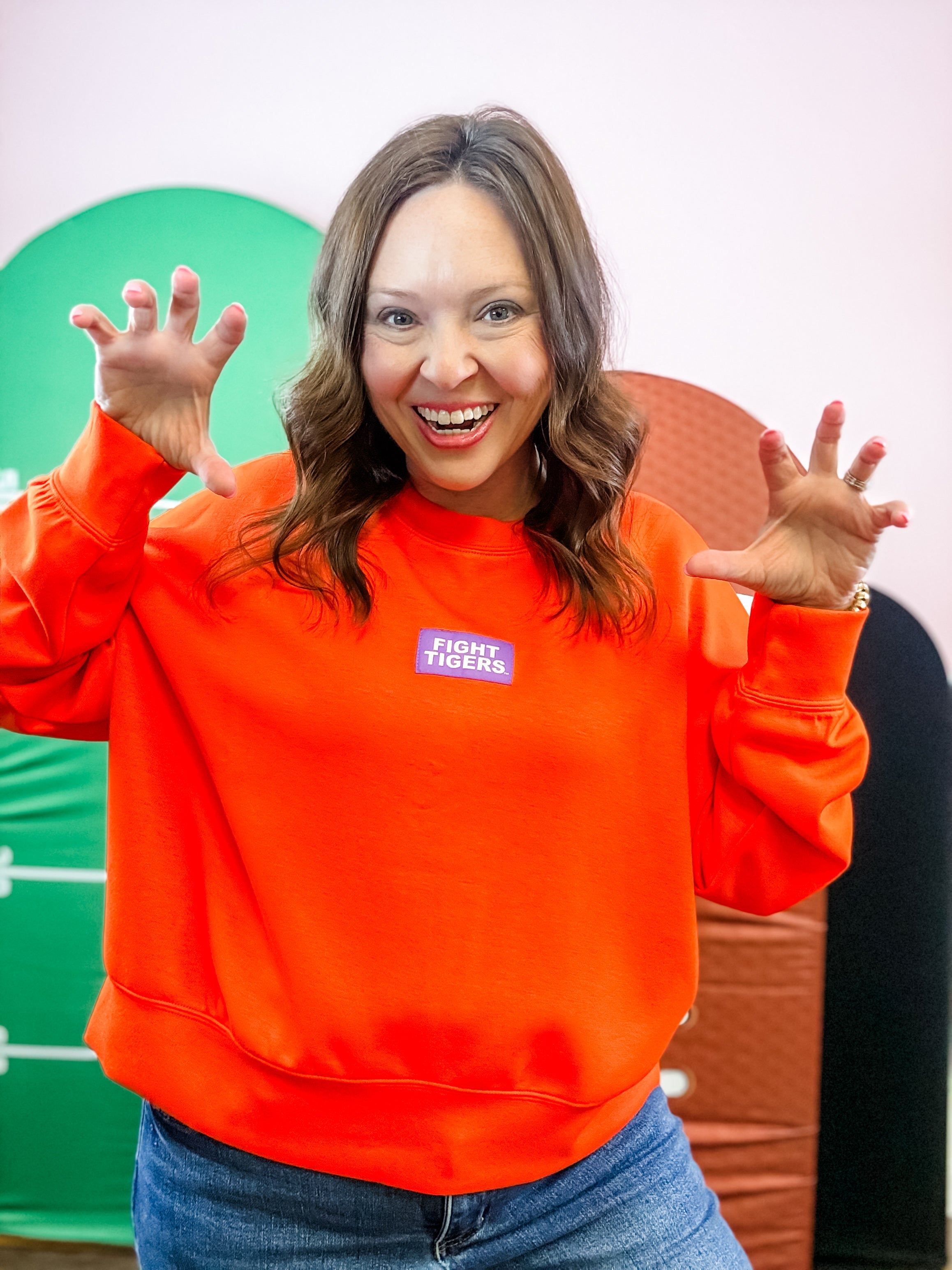 Victory Orange Game Day Crewneck - Just a Small Town Girl