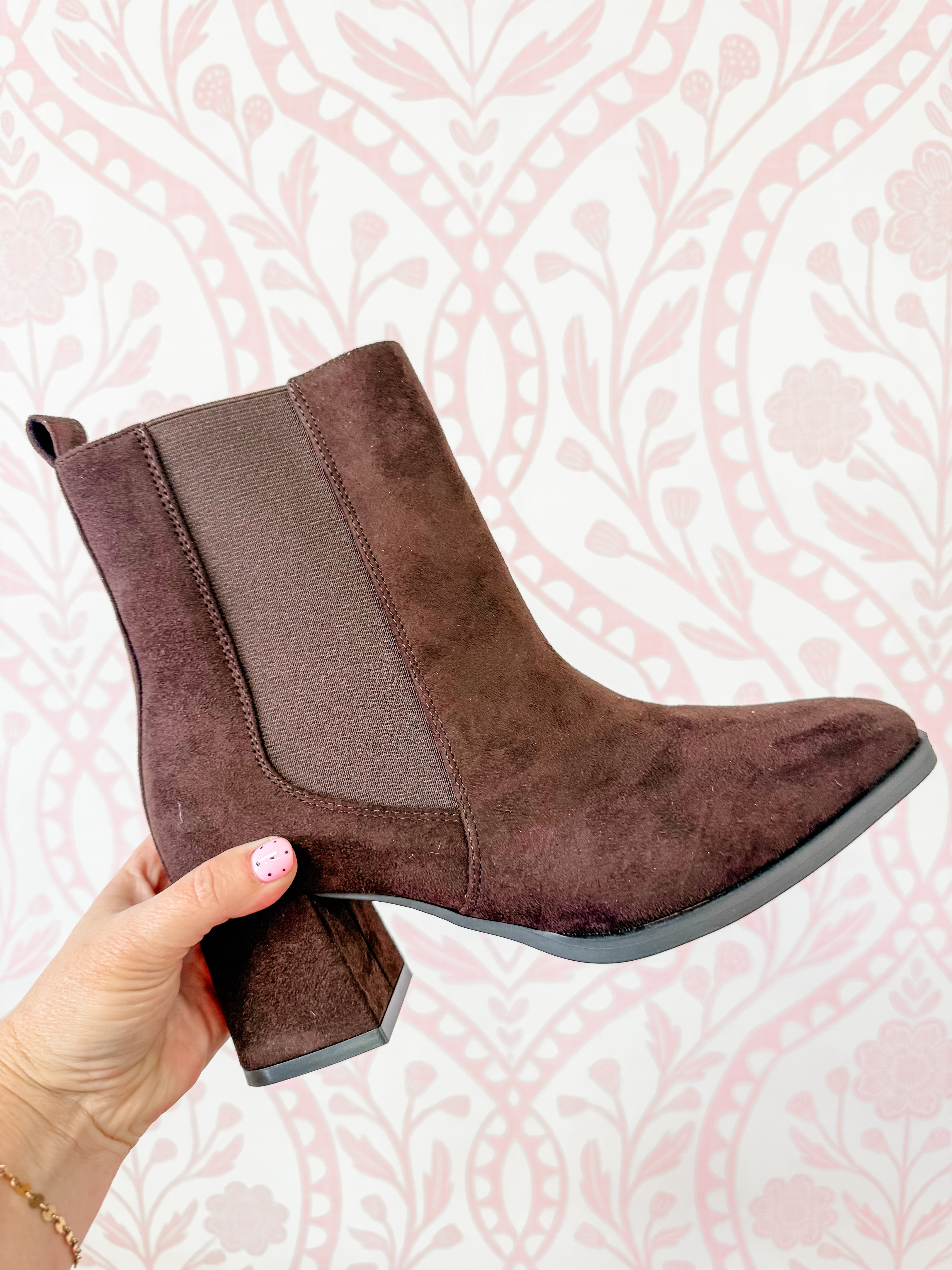 Walk This Way Chocolate Booties - Just a Small Town Girl