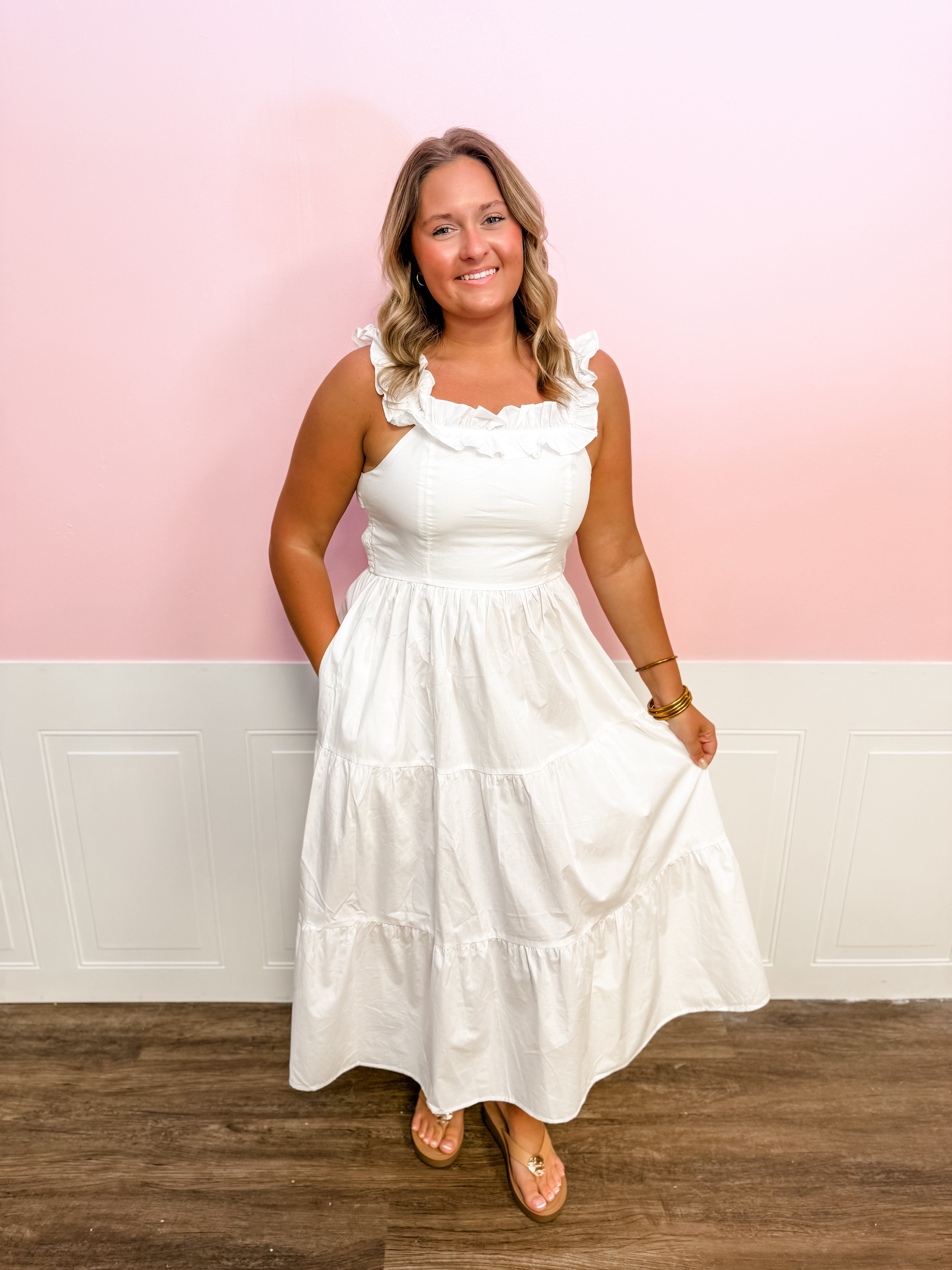 White Ribbon Moment Dress - Just a Small Town Girl