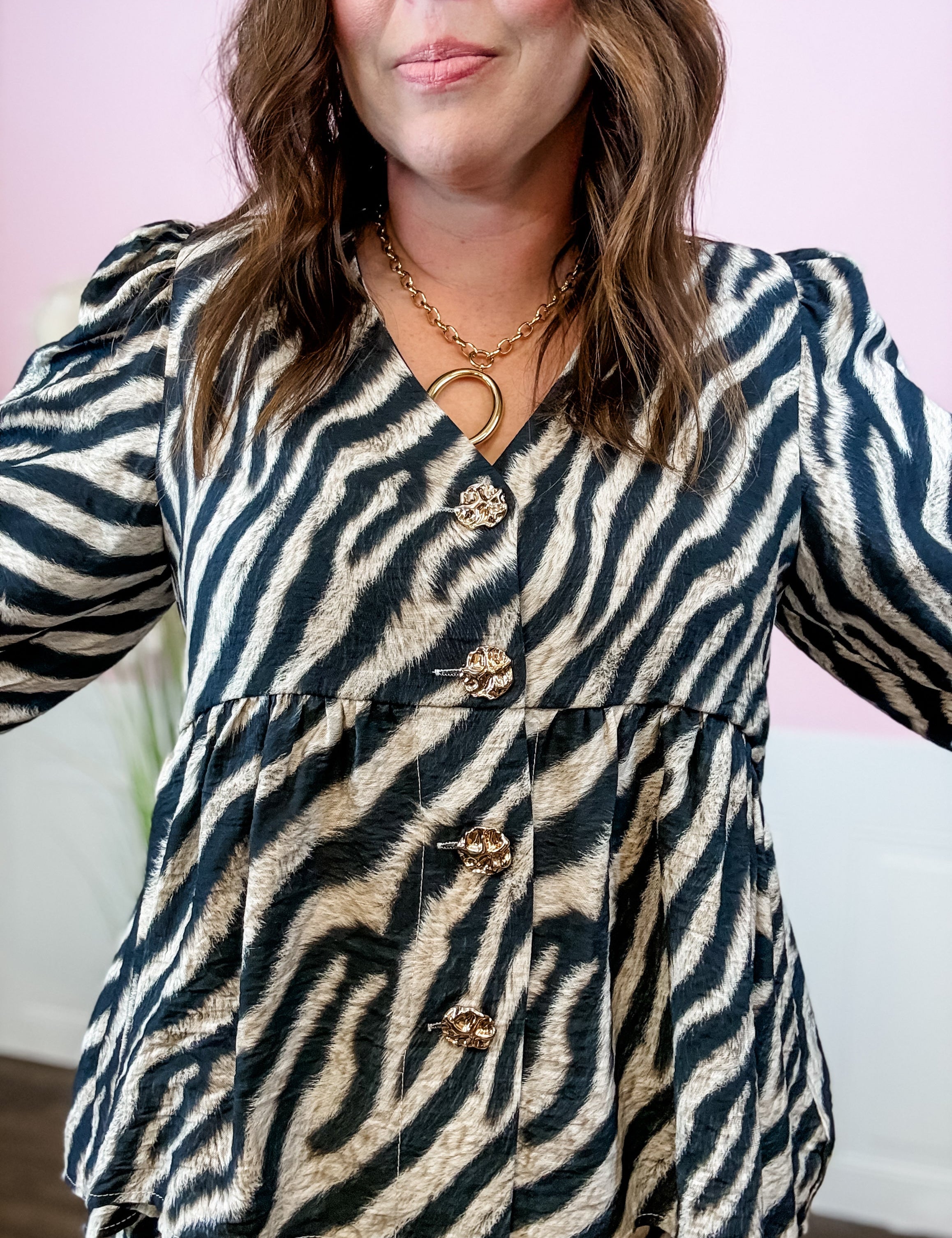 Wild Side Peplum Top - Just a Small Town Girl