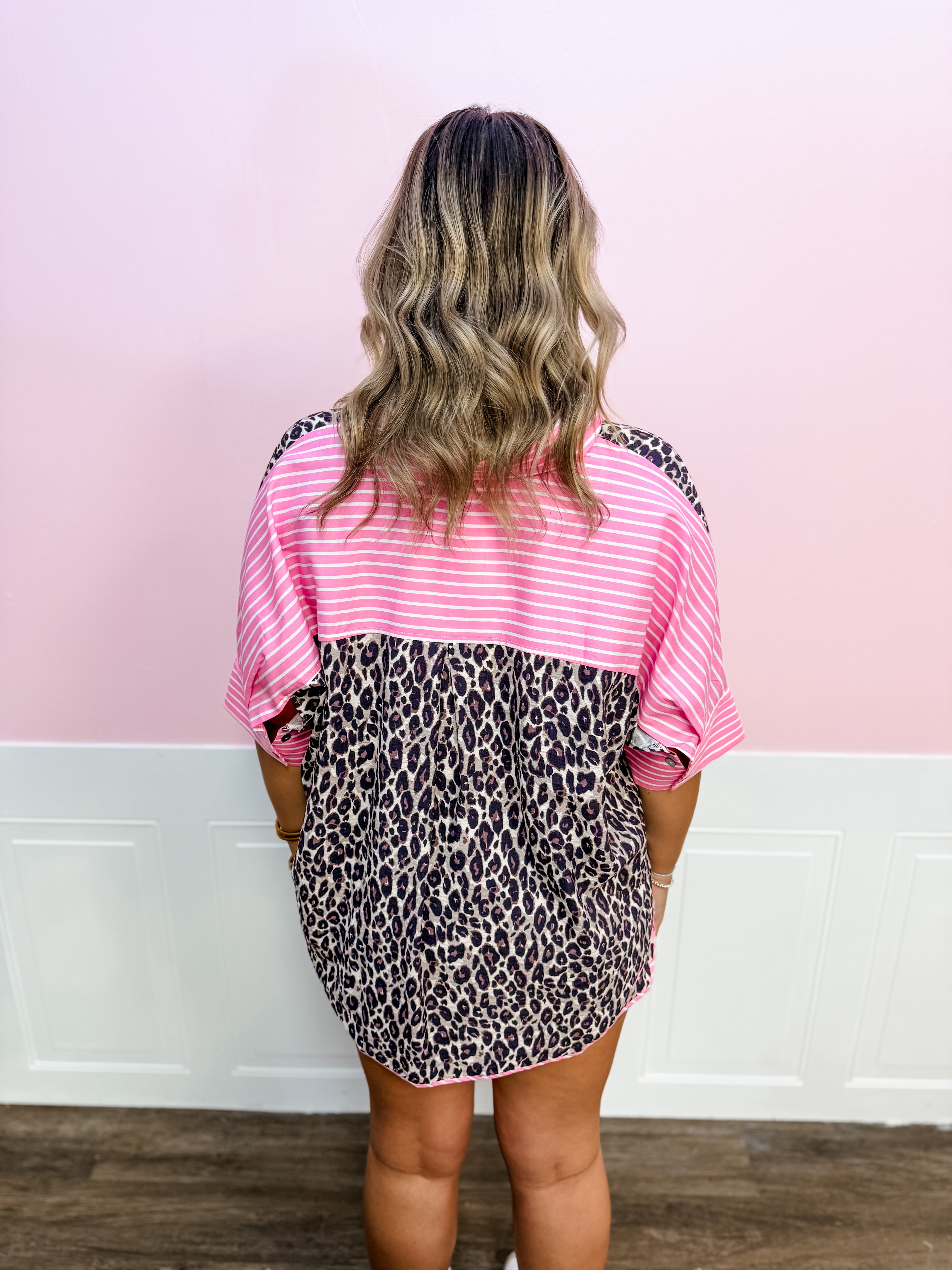 Wild Side Stripe Button - Up Top - Just a Small Town Girl