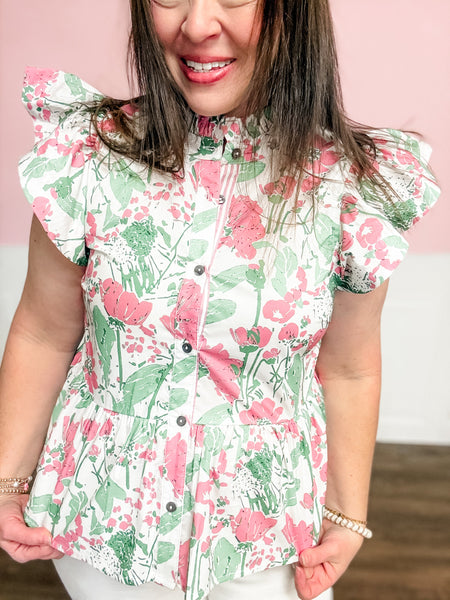 Wildflower Lane Peplum Blouse - Just a Small Town Girl