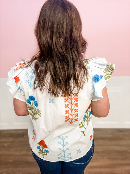 Wildflower Whimsy Flutter Top - Just a Small Town Girl