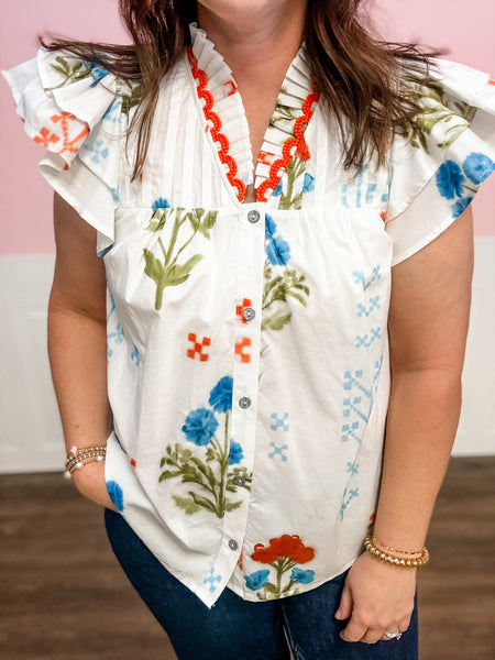 Wildflower Whimsy Flutter Top - Just a Small Town Girl