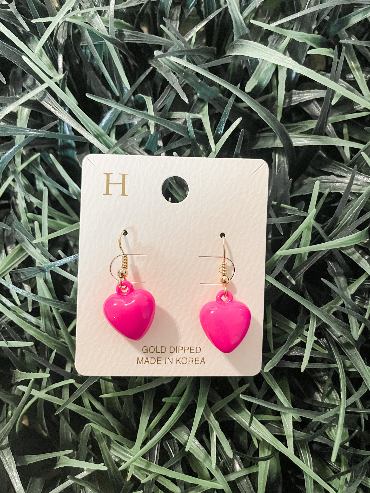 Candy Heart Earrings: pink